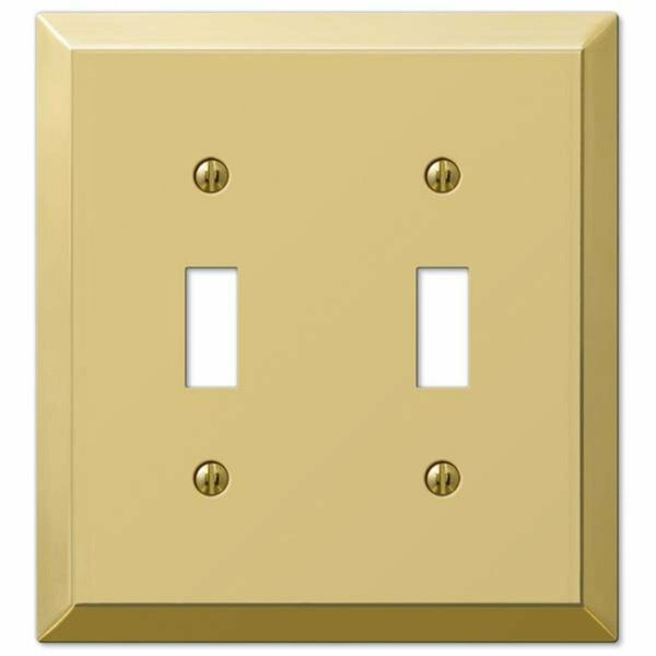 Abacus Century Polished Brass Steel - 2 Toggle Wallplate AB1799762